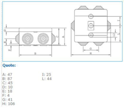 Sezione completa dei prodotti cross IP44 GWT 960 - 03 - Cassetta di derivazione PC-ABS senza alogeni