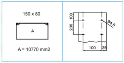 Sezione completa dei prodotti cross TA-EN - 150x80 - Canale porta cavi PVC