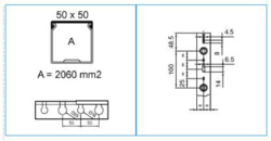 Sezione completa dei prodotti cross TPD - 50x50 - Canaletta con pretranciature laterali PVC