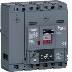 HNS041NC Interruttore automatico h3+ P160 energy 4poli 40A 40kA neutro regolabile