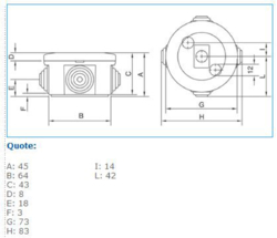 Cassetta di derivazione IP 44 Ø 65x35