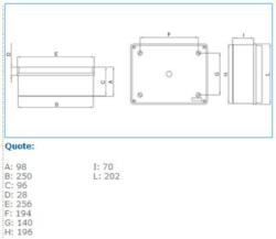 Cassetta di derivazione stagna IP55 05 VM CAS.PAR. 240X190X90