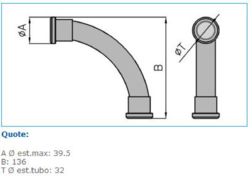 Sezione completa dei prodotti cross IPC - 32 - Curva a 90°, a stretto raggio, per tubi rigidi, autoestinguenti PVC