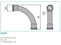 Sezione completa dei prodotti cross IPC - 40 - Curva a 90°, a stretto raggio, per tubi rigidi, autoestinguenti PVC
