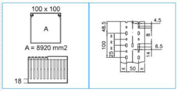 Sezione completa dei prodotti cross T1-EN - 100x100 - Canaletta con coestruso morbido PVC