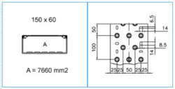 Sezione completa dei prodotti cross TA-N - 150x60 - Canale porta apparecchi e porta cavi PVC