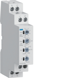 EUD100 Relè controllo tensione monof e trif con soglia e ritardo interv config,  1 mod